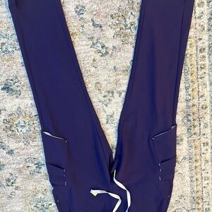 Figs Navy Track Pants with White Drawstring